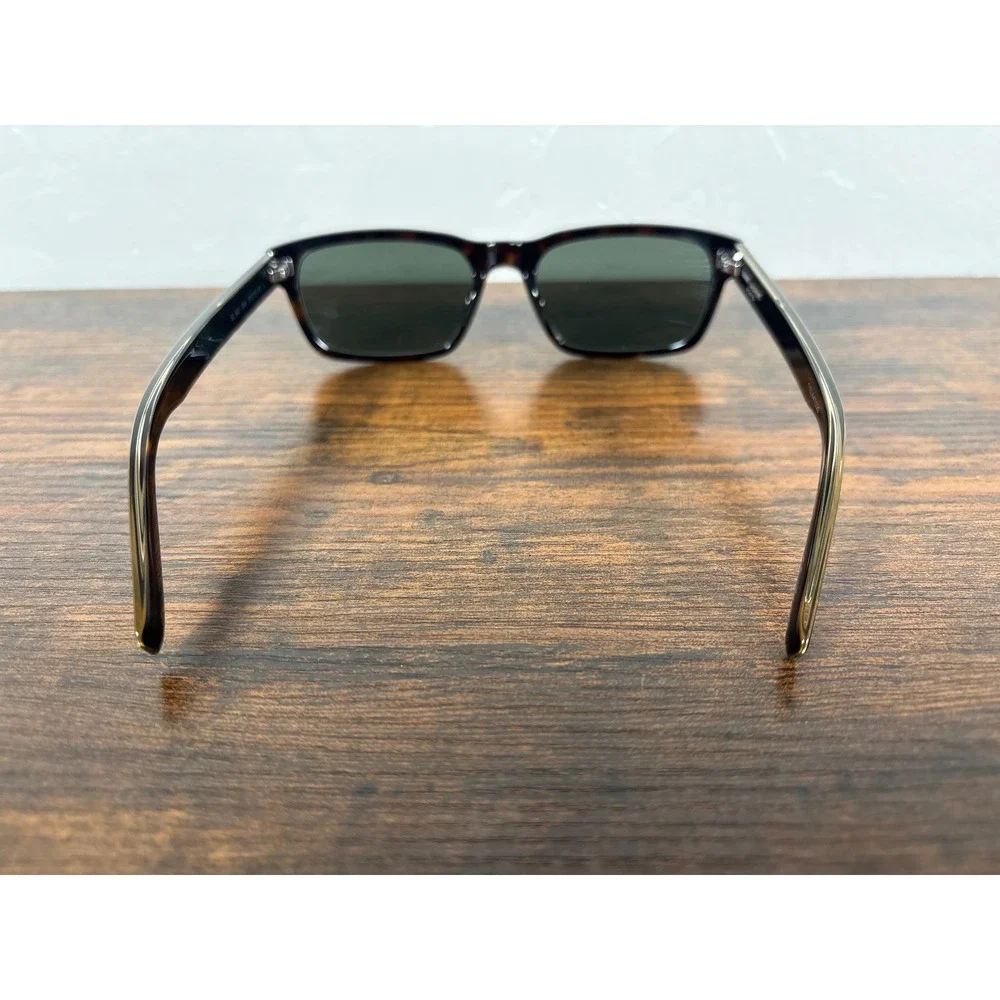 Saint Laurent SL‎ 662 004 Havana Crystal Grey Rectangular Sunglasses Made Japan